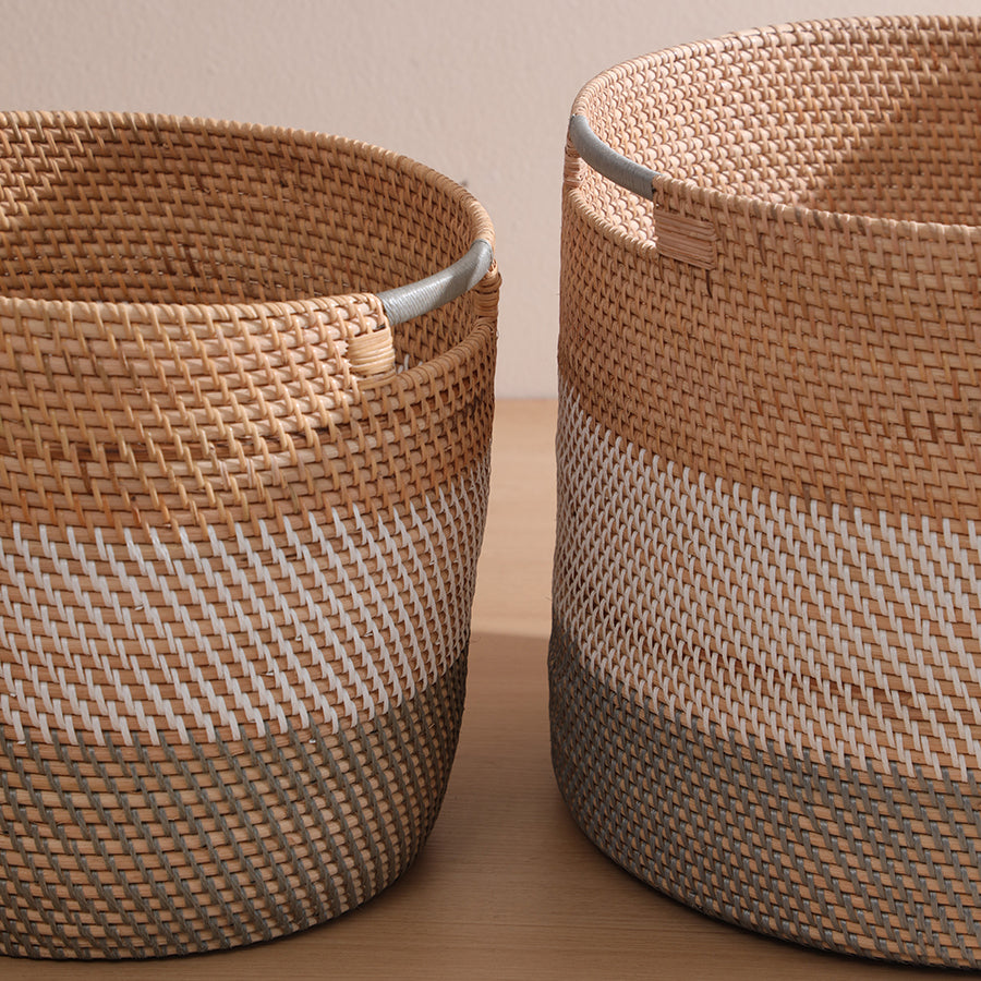 Woven basket set, Rattan look storage baskets, Round laundry baskets with handles, Decorative woven bins, Plastic wicker basket duo, Nesting woven baskets for home, Modern woven hamper set, Multi-size organizer baskets,
Lightweight plastic rattan baskets,
Indoor storage baskets with handles.