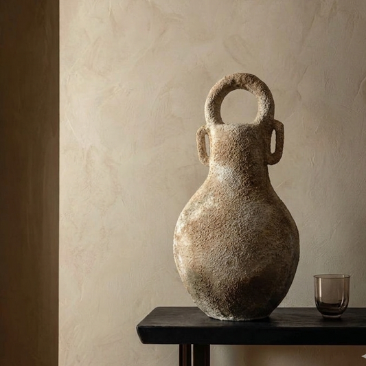 Wabi-Sabi Aesthetics
Warm Minimalism
Organic Modern Decor
Earth-Tone Textures
Sculptural Ceramic Vessels
Mediterranean / Ancient Greek Revival
Tactile Neutral Accents
Console Table Statement Pieces