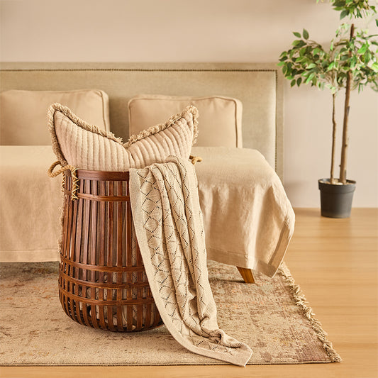 Hygge Sand Knitted Blanket