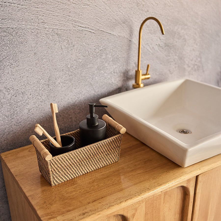 Rattan storage basket, Wicker bathroom organizer, Handwoven countertop basket, Natural fiber storage bin, Eco-friendly vanity basket, Bamboo toothbrush set,
Eco-friendly toothbrush, Wooden toothbrushes, Biodegradable toothbrush, Sustainable dental care
Matte black soap dispenser, Modern liquid soap pump, Minimalist bathroom dispenser, Refillable soap bottle, Countertop lotion dispenser.