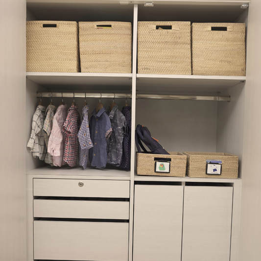 Woven storage baskets for closet,
Handwoven wardrobe organizer baskets, Rattan baskets with handles, Natural fiber bins for clothes storage,
Stackable wicker storage baskets,
Closet organization baskets for kids' clothes, Eco-friendly wardrobe storage solutions, Decorative storage bins for shelves, Handcrafted woven baskets for home organization,
Rectangular rattan baskets with label holders.