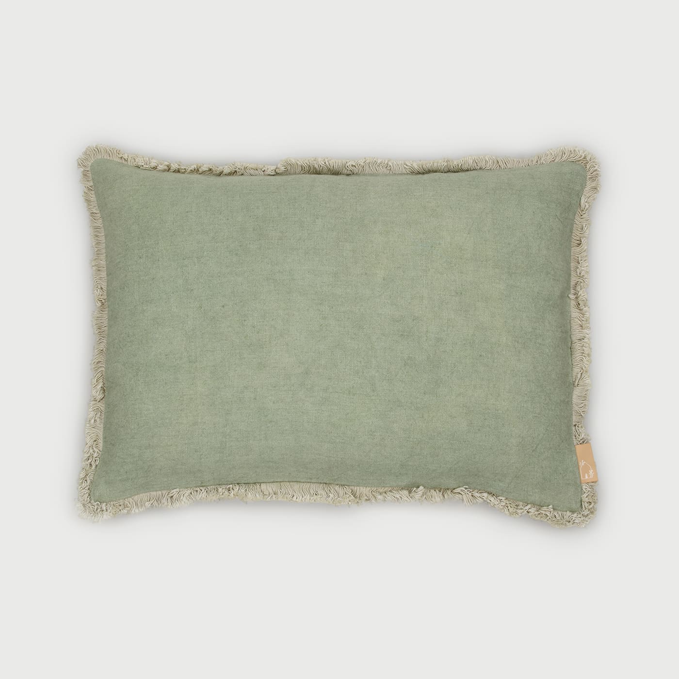 Green fringe cushion, Decorative throw pillow, Soft linen cushion cover,
Rectangular sofa pillow, Fringe edge accent pillow, Eco-friendly home cushion, Neutral green couch cushion, Rustic style cushion, Cozy living room pillow, Pastel green bed cushion, Handmade cushion with fringe,