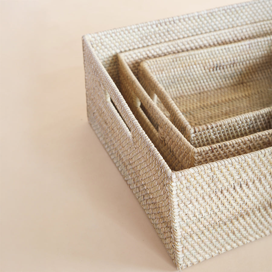 Nesting woven baskets, Stackable storage baskets, Handwoven storage bins, Set of woven baskets, Natural storage solutions, Eco-friendly organizing baskets, Decorative basket set, Rattan-style storage baskets, Wicker look basket set, Natural fiber baskets, Neutral tone home organization, Rustic woven baskets , Lightweight plastic wicker baskets, Sustainable style storage .