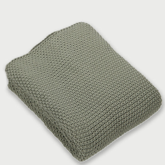 Sage Moss Knit Throw