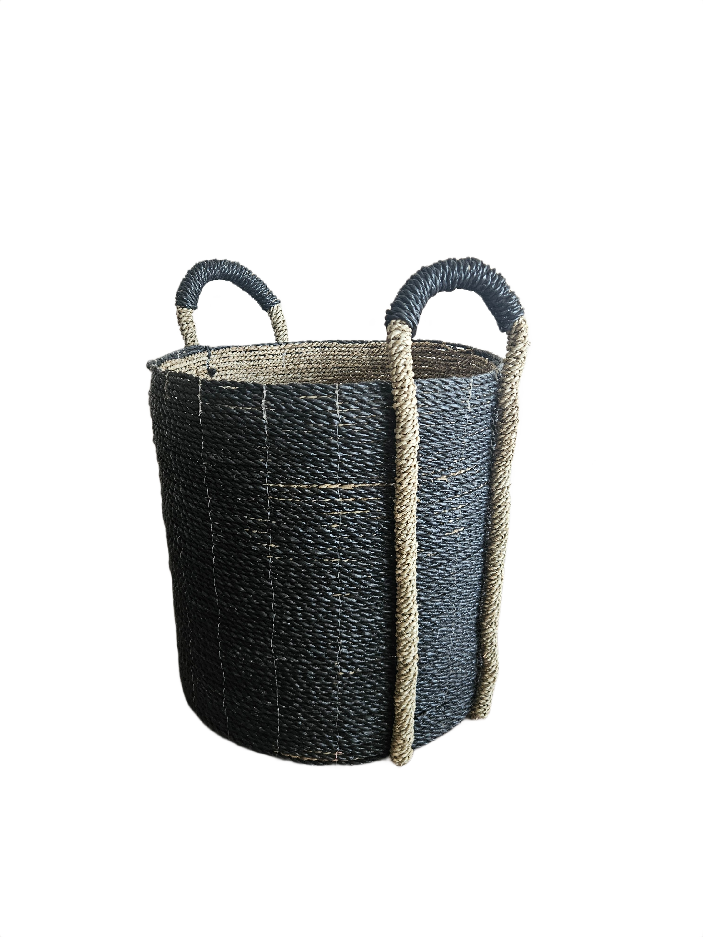 Alofi seagrass black natural basket