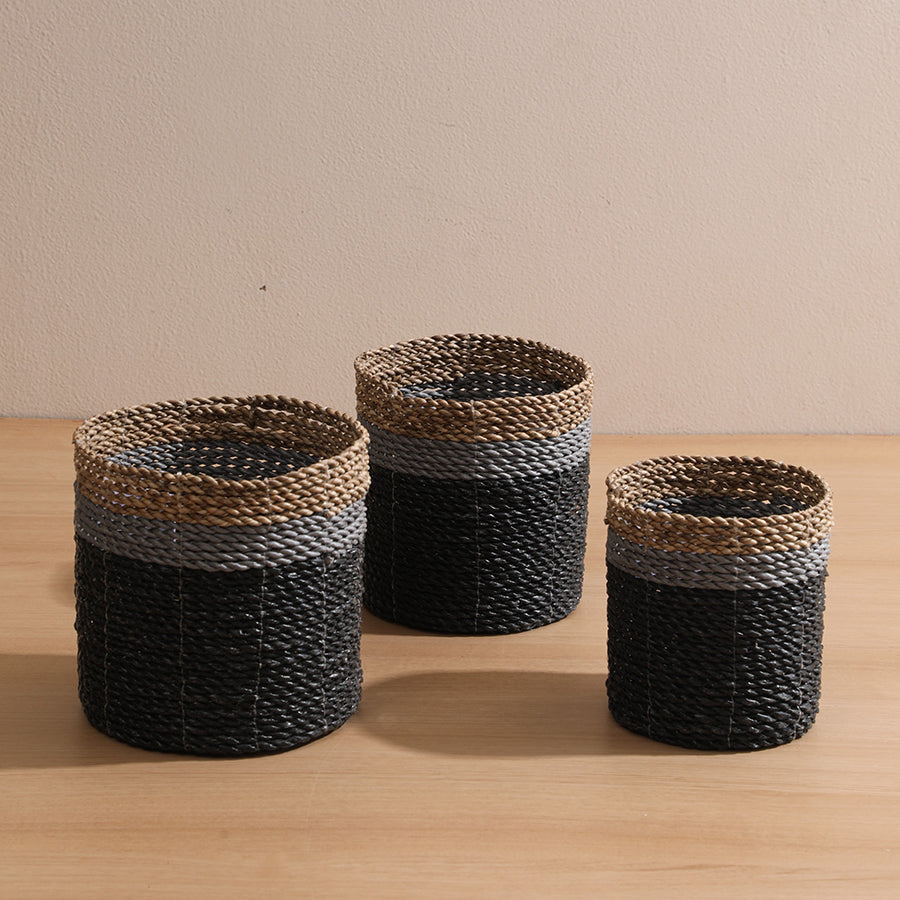ACCRA MINI BASKETS BLACK GREY thumbnail 2