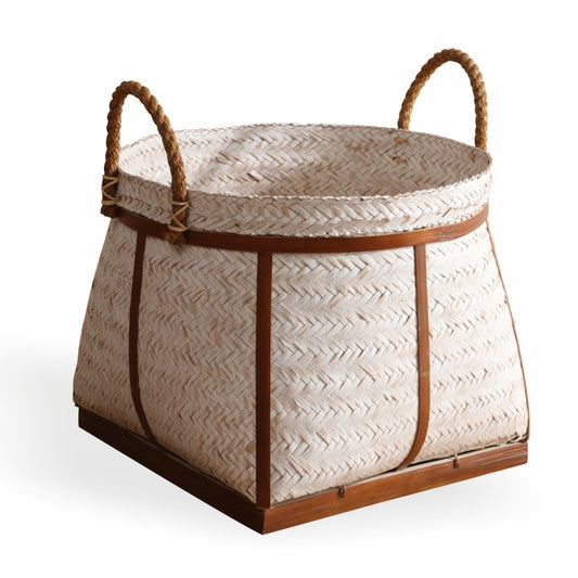 Woven storage basket, Handmade basket, Bamboo basket, Decorative storage basket, Natural fiber basket , Eco-friendly woven storage basket, 
Rustic handmade bamboo basket, Minimalist storage bin, Farmhouse woven basket, Rattan bamboo basket, Straw woven organizer .