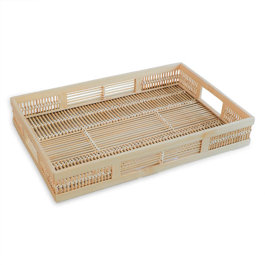 rattan serving tray, bamboo serving tray, rectangular woven tray, wicker breakfast tray, natural fiber tray, handmade bamboo tray, eco-friendly serving tray, rustic woven tray, 
Boho décor tray, farmhouse serving tray, Scandinavian tray, coastal style tray, rustic kitchen tray, vintage woven tray. 