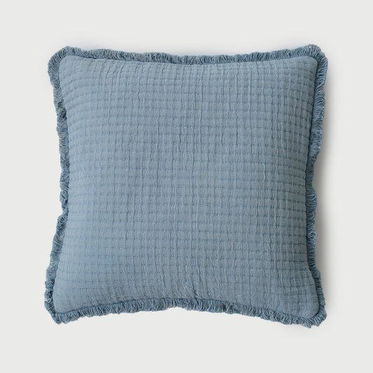 Trail Baby Blue Cotton Cushion Cover