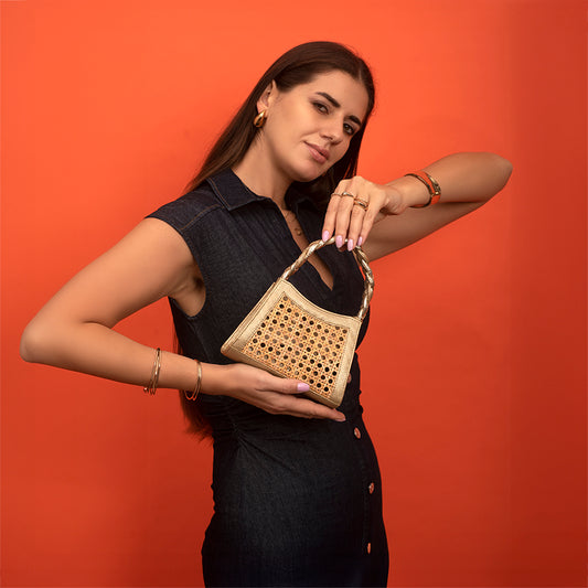 Catalina Mini Baguette Bag - Gold