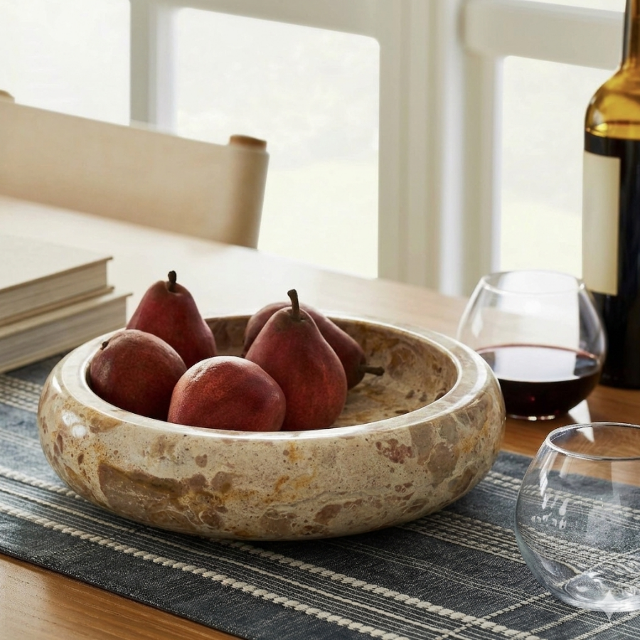 Fruit Bowl, 
Decorative Bowl, 
Centerpiece Bowl, 
Potpourri Bowl, 
Key Holder Bowl, 
Catchall Bowl, 
Dining Serveware, 
Salad Serving Bowl, 
Snack Serving Bowl, 
Tabletop Decor.