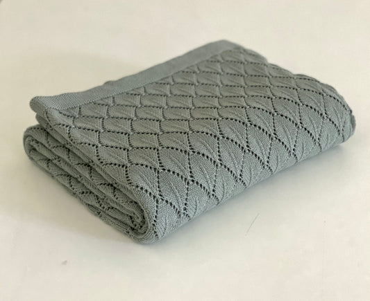 Hygge Duck Egg Knitted Throw