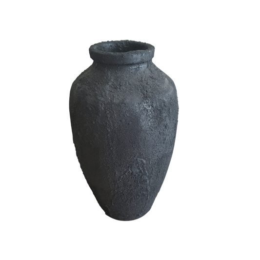 MIDNIGHT BLACK TERRACOTA VASE
