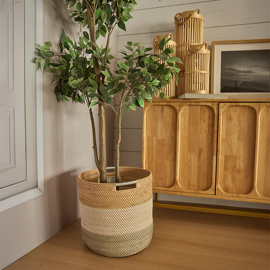 Woven planter basket, Indoor plant basket, Handwoven plant holder, Boho indoor planter, Rustic plant basket, Scandinavian home décor, Basket for indoor tree, Large woven plant pot, Decorative storage basket.