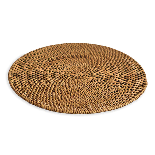Woven placemat, Rattan placemat, Natural fiber placemat, Round table mat, Handwoven placemat, 
Rustic woven table mat for dining, 
Boho style rattan placemat, Eco-friendly round placemat, Handmade woven table décor, Decorative charger plate mat .