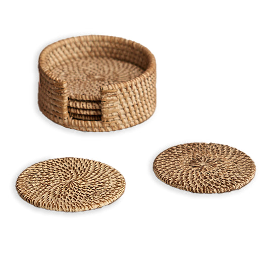 woven rattan placemat, natural fiber placemat, Boho dining placemat, round wicker table mat, eco friendly woven placemat, handmade rustic placemat, rattan serving tray, round wicker tray, bohemian serving tray, rustic woven tray, natural fiber tray, handmade woven tray. 