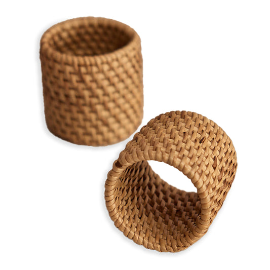 Handwoven rattan napkin rings, Boho table napkin holders, Rustic wicker napkin rings, Natural fiber napkin rings, Eco-friendly dining accessories, Handmade woven napkin ring set, Farmhouse style napkin rings, Organic rattan napkin décor, Minimalist Boho napkin rings, Coastal style napkin holders. 