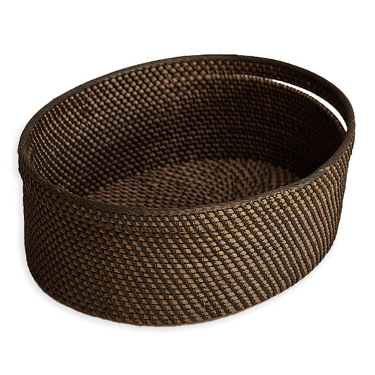 Woven storage basket, Rattan storage basket, Handwoven basket, Decorative storage bin, Brown wicker basket, Oval woven basket for home organization, Handcrafted rattan basket for shelves,  Rustic wicker basket for storage, Eco-friendly woven organizer bin, Multi-purpose decorative basket for living room , Natural home décor, Basket for bathroom storage, Closet organization basket, Handmade woven home accessory, Storage basket with handles .
