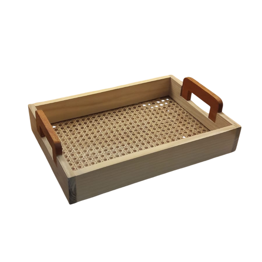 TRAY WITH WOODEN HANDLE