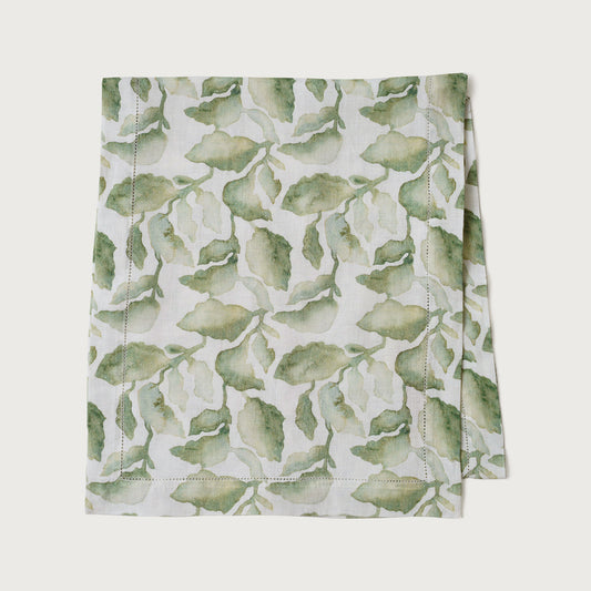 Cascade Green Linen Table Runner