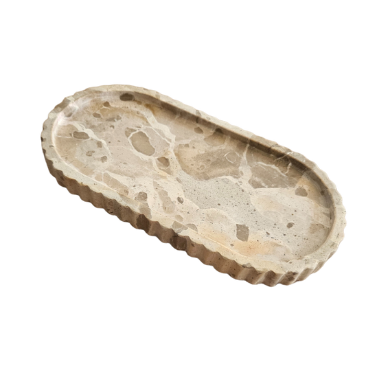 MARBLE SEVILLE SCALLOPED TRAY